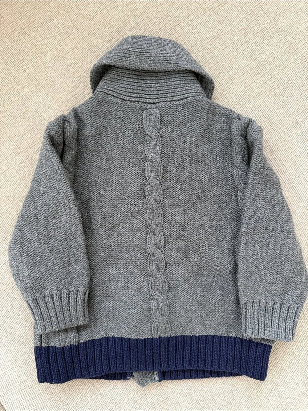 Baby GAP Gray Cable-Knit Shawl Collar Sweater Jacket